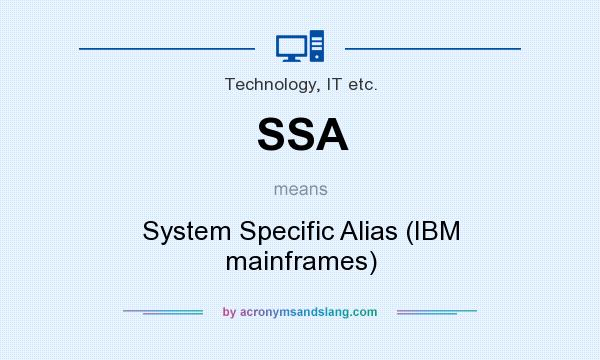 What does SSA mean? It stands for System Specific Alias (IBM mainframes)