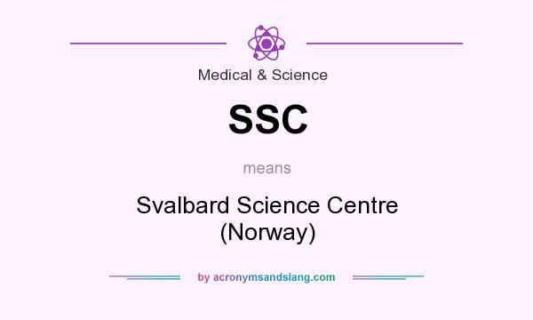 What does SSC mean? It stands for Svalbard Science Centre (Norway)