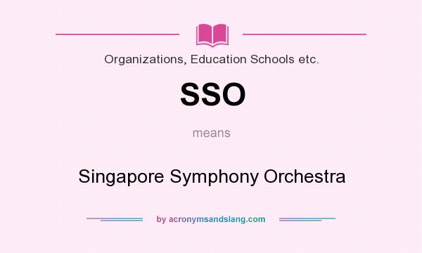What does SSO mean? It stands for Singapore Symphony Orchestra