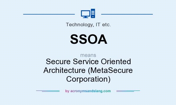 What does SSOA mean? It stands for Secure Service Oriented Architecture (MetaSecure Corporation)