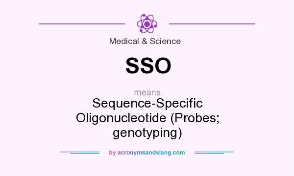 What does SSO mean? It stands for Sequence-Specific Oligonucleotide (Probes; genotyping)