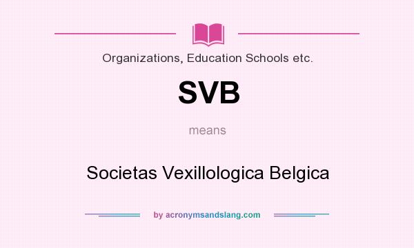 What does SVB mean? It stands for Societas Vexillologica Belgica