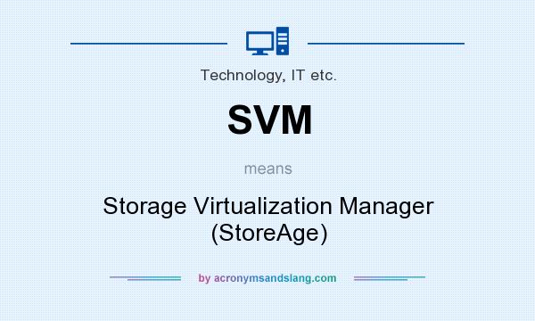What does SVM mean? It stands for Storage Virtualization Manager (StoreAge)