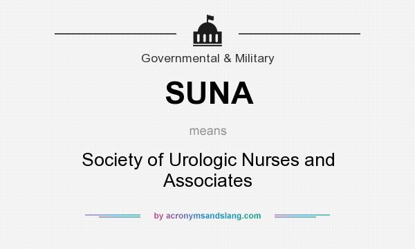 What does SUNA mean? It stands for Society of Urologic Nurses and Associates
