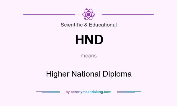 What does HND mean? It stands for Higher National Diploma