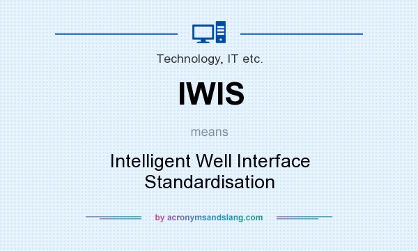 What does IWIS mean? It stands for Intelligent Well Interface Standardisation