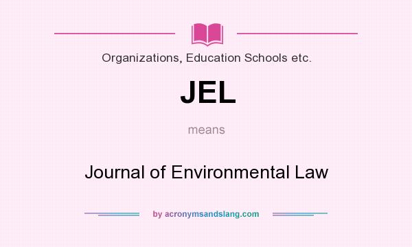 What does JEL mean? It stands for Journal of Environmental Law