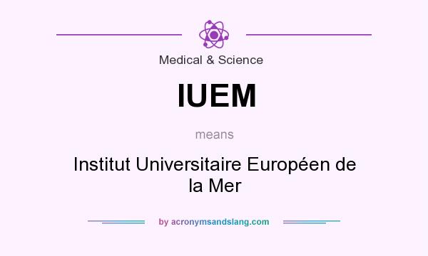 What does IUEM mean? It stands for Institut Universitaire Européen de la Mer