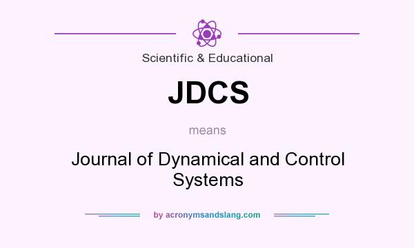 What does JDCS mean? It stands for Journal of Dynamical and Control Systems