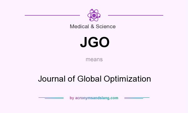 What does JGO mean? It stands for Journal of Global Optimization