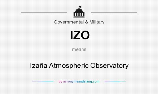 What does IZO mean? It stands for Izaña Atmospheric Observatory