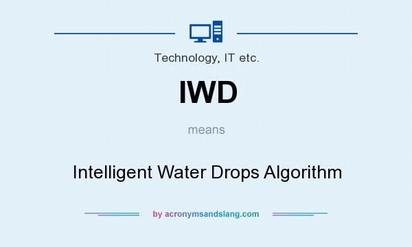What does IWD mean? It stands for Intelligent Water Drops Algorithm