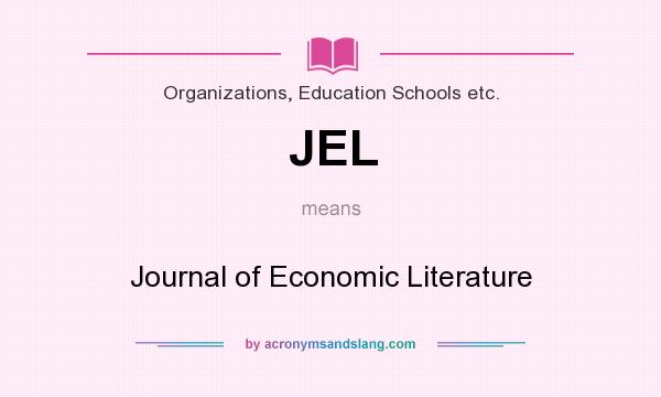 What does JEL mean? It stands for Journal of Economic Literature
