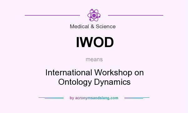 What does IWOD mean? It stands for International Workshop on Ontology Dynamics