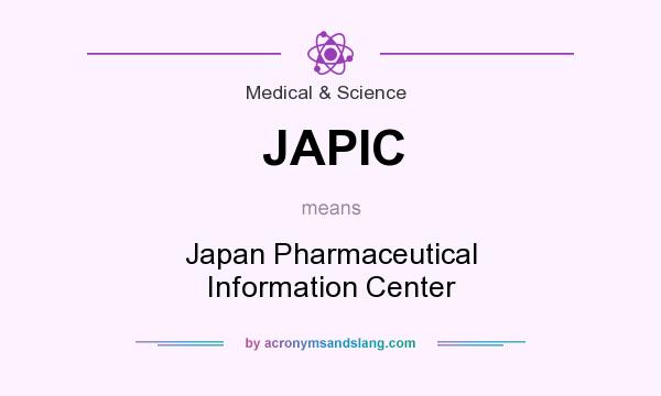 What does JAPIC mean? It stands for Japan Pharmaceutical Information Center