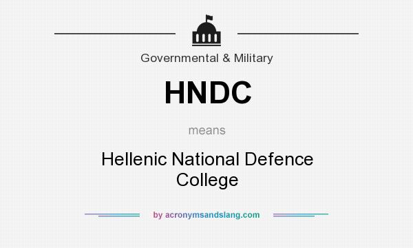 What does HNDC mean? It stands for Hellenic National Defence College