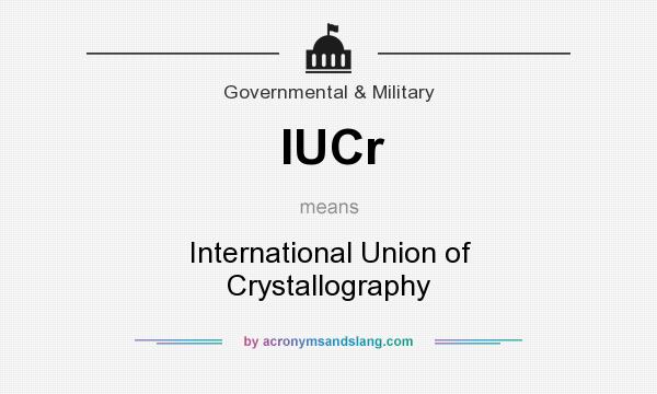 What does IUCr mean? It stands for International Union of Crystallography