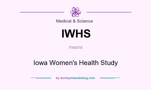 What does IWHS mean? It stands for Iowa Women`s Health Study