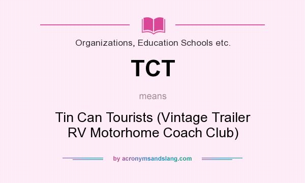 What does TCT mean? It stands for Tin Can Tourists (Vintage Trailer RV Motorhome Coach Club)