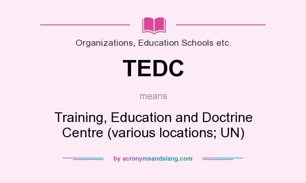 What does TEDC mean? It stands for Training, Education and Doctrine Centre (various locations; UN)