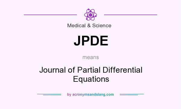 What does JPDE mean? It stands for Journal of Partial Differential Equations
