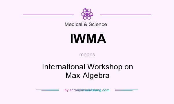 What does IWMA mean? It stands for International Workshop on Max-Algebra