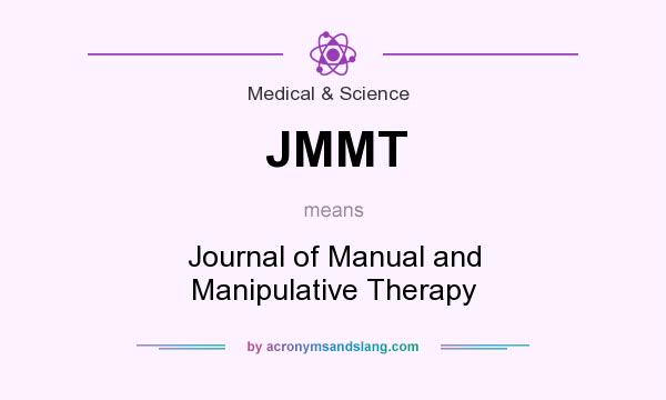 What does JMMT mean? It stands for Journal of Manual and Manipulative Therapy