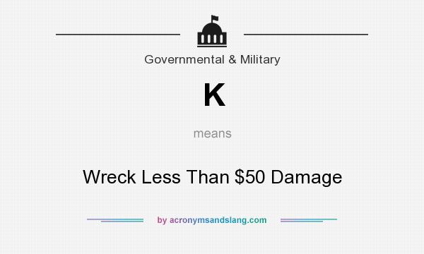 What does K mean? It stands for Wreck Less Than $50 Damage
