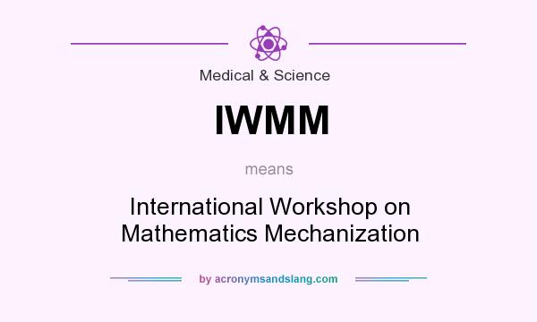 What does IWMM mean? It stands for International Workshop on Mathematics Mechanization
