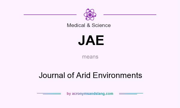 What does JAE mean? It stands for Journal of Arid Environments