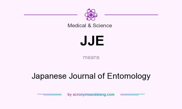 What does JJE mean? It stands for Japanese Journal of Entomology