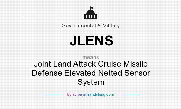 What does JLENS mean? It stands for Joint Land Attack Cruise Missile Defense Elevated Netted Sensor System