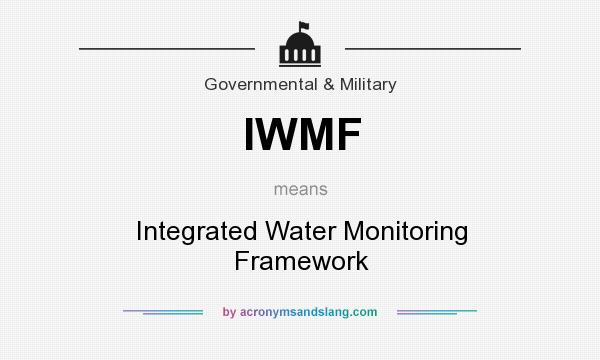 What does IWMF mean? It stands for Integrated Water Monitoring Framework