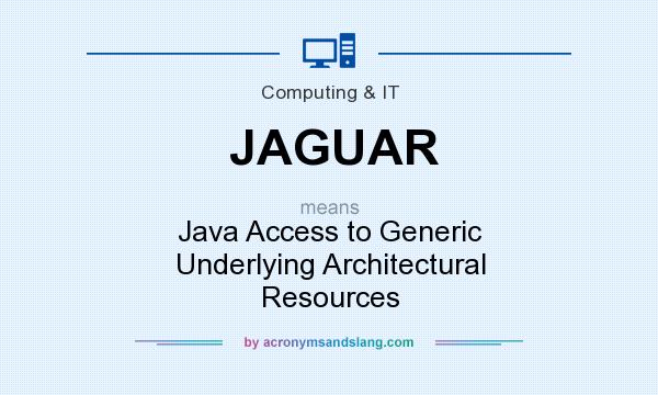 What does JAGUAR mean? It stands for Java Access to Generic Underlying Architectural Resources