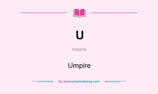 What does U mean? It stands for Umpire