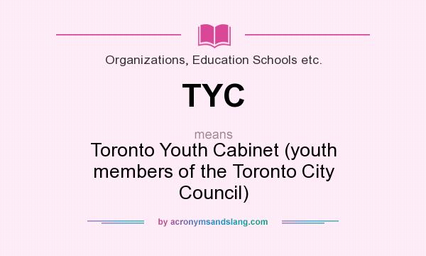What does TYC mean? It stands for Toronto Youth Cabinet (youth members of the Toronto City Council)