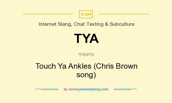 What does TYA mean? It stands for Touch Ya Ankles (Chris Brown song)