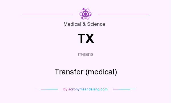 What does TX mean? It stands for Transfer (medical)