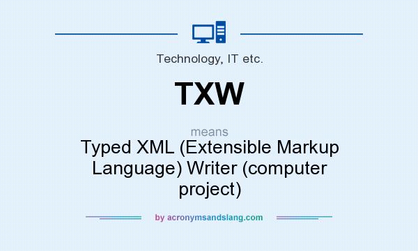 What does TXW mean? It stands for Typed XML (Extensible Markup Language) Writer (computer project)
