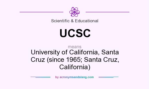 What does UCSC mean? It stands for University of California, Santa Cruz (since 1965; Santa Cruz, California)
