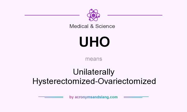 What does UHO mean? It stands for Unilaterally Hysterectomized-Ovariectomized