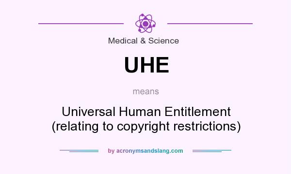 What does UHE mean? It stands for Universal Human Entitlement (relating to copyright restrictions)