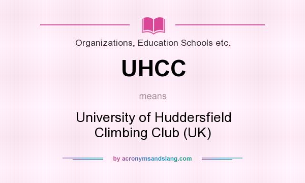 What does UHCC mean? It stands for University of Huddersfield Climbing Club (UK)