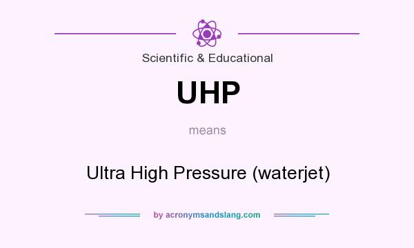 What does UHP mean? It stands for Ultra High Pressure (waterjet)