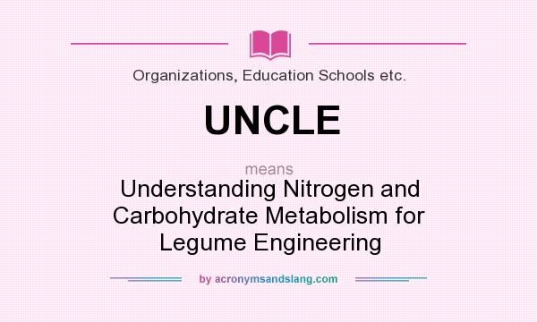 What does UNCLE mean? It stands for Understanding Nitrogen and Carbohydrate Metabolism for Legume Engineering