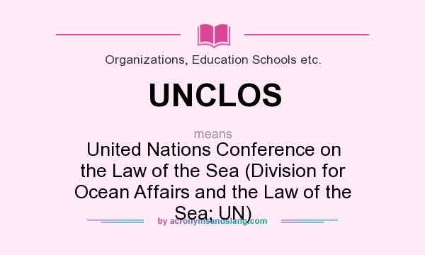 What does UNCLOS mean? It stands for United Nations Conference on the Law of the Sea (Division for Ocean Affairs and the Law of the Sea; UN)