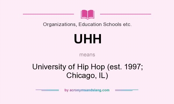 What does UHH mean? It stands for University of Hip Hop (est. 1997; Chicago, IL)