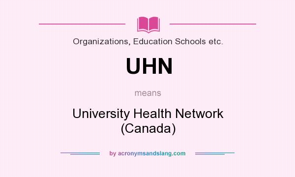 What does UHN mean? It stands for University Health Network (Canada)