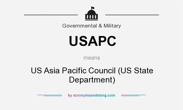 What does USAPC mean? It stands for US Asia Pacific Council (US State Department)