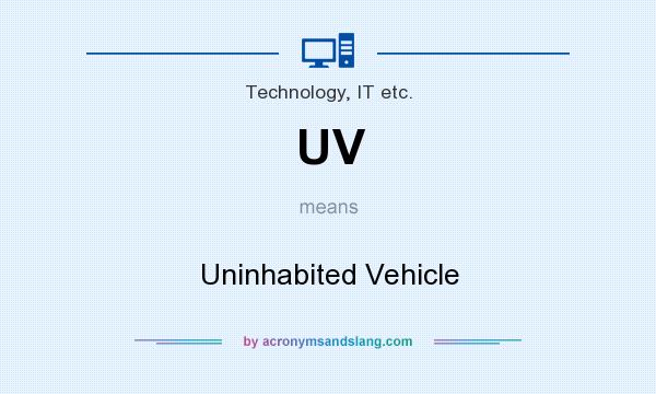 What does UV mean? It stands for Uninhabited Vehicle